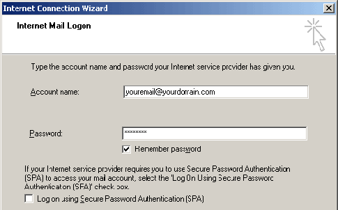 Internet Mail Logon